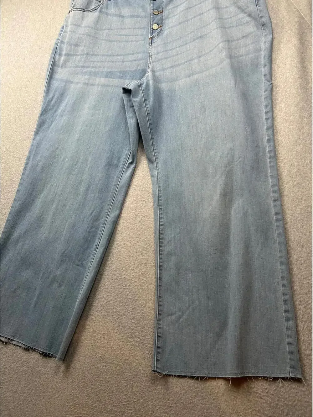 Sonoma Wide Leg High Rise Jeans Womens Plus Size 20 Relaxed Raw Hem Button Fly